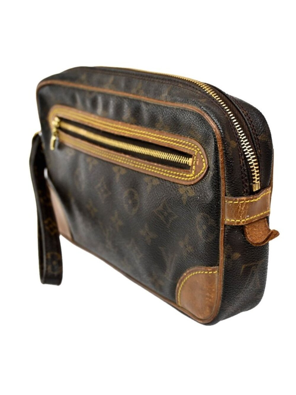 Louis Vuitton Marly Dragonne Clutch Brown Monogram Leather - Picture 2 of 15